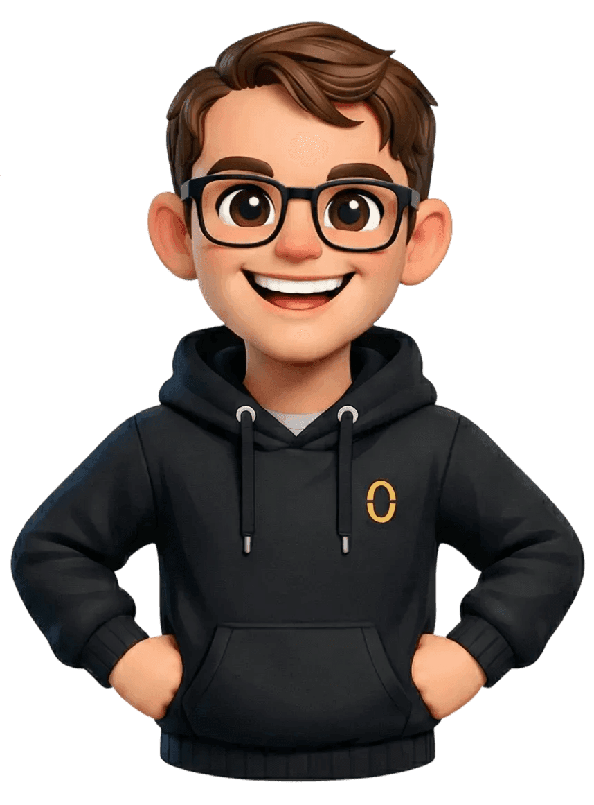 3D illustratie van een ontwikkelaar achter een bureau